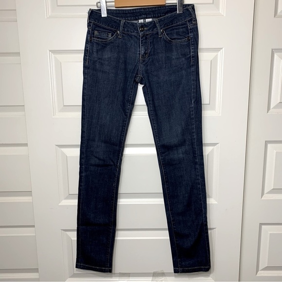 𝅺MANGO Jeans Vintage Dark Wash Low Rise Skinny Jeans 5 Pockets Size 6 US - Picture 4 of 10